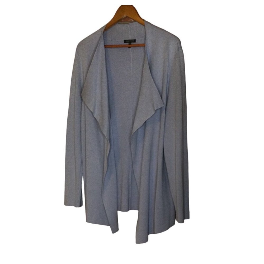Eileen Fisher Women Waterfall Open Front Sweater Cardigan Blue X Large